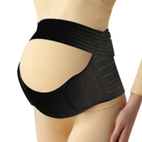 Prenatal Belly Support Three-Piece Breathable Belly Support Belt For Pregnant Women Before Childbirth, Size: XXL(Black)
